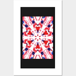 Rad Blue Mandala Kaleidoscope Posters and Art